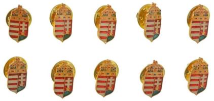 DN 10db koronás, magyar címeres, műgyantás fém jelvény (18x9mm) T:UNC