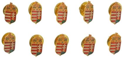 DN 10db koronás, magyar címeres, műgyantás fém jelvény (18x9mm) T:UNC