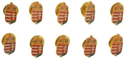 DN 10db koronás, magyar címeres, műgyantás fém jelvény (18x9mm) T:UNC