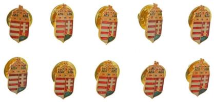 DN 10db koronás, magyar címeres, műgyantás fém jelvény (18x9mm) T:UNC