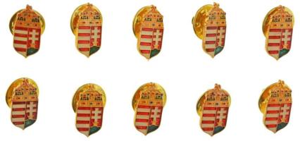 DN 10db koronás, magyar címeres, műgyantás fém jelvény (18x9mm) T:UNC
