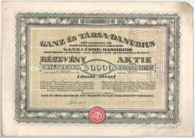 Budapest 1923. "Ganz és Társa- Danubius Gép-, Waggon- és Hajó-Gyár Részvénytársaság" részv...