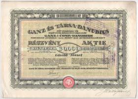 Budapest 1923. "Ganz és Társa- Danubius Gép-, Waggon- és Hajó-Gyár Részvénytársaság" részv...