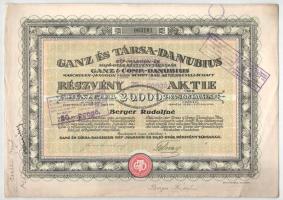 1923. Budapest "Ganz és Társa- Danubius Gép-, Waggon- és Hajó-Gyár Részvénytársaság" részv...