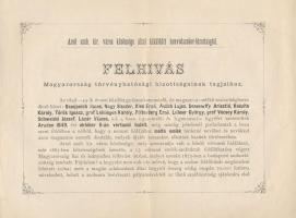 1881 "Hivatalos elismervény egy forintról, melyet... ,az Aradon kivégzett 13 vértanú emlékének ...