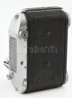 cca 1938 Welta Weltini II, Schneider-Kreuznech Xenar f:2,8 F=5 cm objektívvel, bőrtokjában