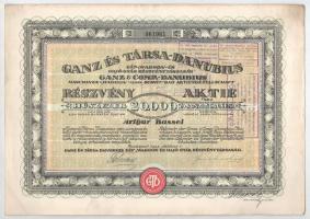 1923 Budapest "Ganz és Társa- Danubius Gép-, Waggon- és Hajó-Gyár Részvénytársaság" részvé...