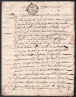 1751-1793 3 db francia nyelvű szignettás okmány. Laseille, Montpelliers, Minute. Több oldalas