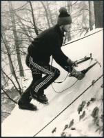 cca 1979 Borka Attila: ,,Hágóvas és jégcsákány I-II." című vintage fotóművészeti alkotásai, az ...