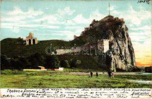 1906 Dévény, Theben a. d. Donau, Devín (Pozsony, Bratislava); Árpád szobor / monument