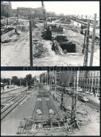1981 Budapest, a Boráros tér átépítéséről készült riport felvételek, 5 db jelzett, datált, feliratoz...