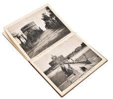 cca 1900-1920 Ricordo di Roma, leporelló album 30 db fekete-fehér képpel (komplett), kissé sérült ge...