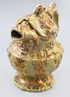 Jelzés nélkül: Sárkányos kiöntő. Kézzel festett, kis mázhibákkal 26 cm