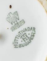 Hüttl Tivadar Aquincum porcelán kancsó. Kézzel festett, jelzett, minimális lepattanással a rózsán 21...