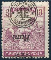 Nagyvárad 1919 Arató 3f fordított felülnyomással, Bodor vizsgálójellel (halvány rozsda / light stain)