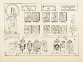 1915 A birodalmi címer átalakulása 1526-tól 1915-ig, a Zászlónk c. újság 1915. nov. 15-i számából, apró lapszéli sérülésekkel, 40x29,5 cm