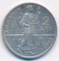 Románia 1914. 2L Ag "I. Károly" T:VF patina Romania 1914. 2 Lei Ag "Carol I" C:V...