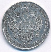 1856B 20kr Ag "Ferenc József" Körmöcbánya (4,34g) T:VF patina Hungary 1856B 20 Kreuzer Ag ...