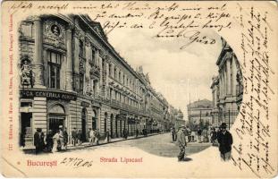 1906 Bucharest, Bukarest, Bucuresti, Bucuresci; Strada Lipscani, Banca Centrala Romana, Casieria / street, bank, shops (EB)