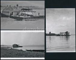 cca 1925 A vízimolnár leánya egy hajómalom fedélzetén, + hozzáadva még három hajómalom fényképét, ös...