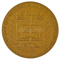 Izrael 1973. "Herzl Tivadar 1948-1973" aranyozott bronz emlékérem nem eredeti tokban (60mm...
