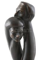 Jelzés nélkül: Szerelmespár. Bronz. Márvány talapzaton. 34 cm