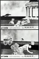 cca 1972 ,,Az 1812-es év" című kollázs-animációs rövid film Jan Lenica, Walerian Borowczyk és Kovásznai György által készített kollázsokra épült, 4 db vintage produkciós filmfotó ezüst zselatinos fotópapíron, a használatból eredő (esetleges) kisebb hibákkal, 18x24 cm