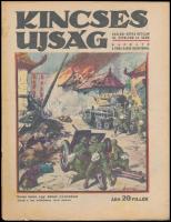 1943 Kincses Újság 4 száma (III. évf. 10., 14.,17.,18.) Benne háborús írásokkal, rajzokkal, képregényekkel. Változó állapotban.