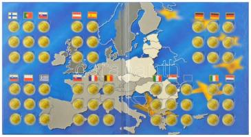 Berakóalbum 2 Eurós emlékérmékhez, üresen, használt állapotban