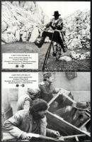 cca 1984 ,,A kis vonatrablás" című jugoszláv film jelenetei és szereplői, 7 db vintage produkciós filmfotó ezüst zselatinos fotópapíron, a használatból eredő (esetleges) kisebb hibákkal, 18x24 cm