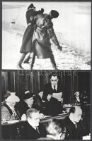 cca 1972 ,,Üllő vagy kalapács" című bolgár - német - szovjet film jelenetei és szereplői, 6 db vintage produkciós filmfotó ezüst zselatinos fotópapíron, a használatból eredő (esetleges) kisebb hibákkal, csak a hátoldalán feliratozva, 18x24 cm