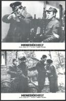 cca 1978 ,,Menedékhely" című lengyel film jelenetei és szereplői, 6 db produkciós filmfotó nyomdatechnikával sokszorosítva kartonpapírra, egyoldalas nyomással, a használatból eredő (esetleges) kisebb hibákkal, 18x24 cm