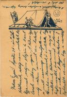 1937 Cserkész művészlap. Kiadja a Cserkészbolt / Hungarian boy scout art postcard s: Márton L. (EK)