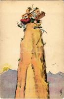 Tyrolean folklore art postcard. WSSB No. 452. (EK)