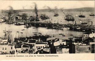 Constantinople, Istanbul; Le pont de Karakeui vue prise de Yemiche / bridge