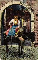 Le fumeur de Narghile / The Narghileh Smoker. Raphael Tuck & Sons' "Oilette" Postcard 7500. Wide-Wide-World Series "Life in India" (kopott sarkak / worn corners)