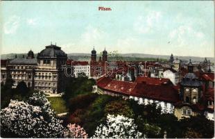 Plzen, Pilsen; general view with synagogue