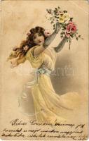 1904 Lady art postcard. litho (EB)