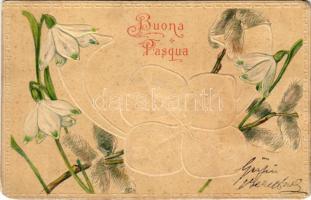 Buona Pasqua / Easter greeting art postcard. Emb. litho (EM)