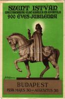 1938 Budapest XXXIV. Nemzetközi Eucharisztikus Kongresszus. Készüljünk a Magyar Kettős Szentévre! Szent István Magyarország első királya és apostola 900 éves jubileuma / Nonum centenarium s Stephani Regis Hungariae / 34th International Eucharistic Congress s: Fúró Ferenc (EB)