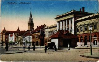 1917 Szabadka, Subotica; Eötvös utca, népbank / street view, bank (EB)