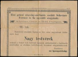 Vegyes reklám tétel, 6 db, közte Gundel (Szt. Gellért Szálló) menükártya (1939, sérült), Radion szám...