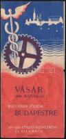 1934 Budapesti Nemzetközi Vásár prospektus, hajtott, kis sérüléssel, foltos, 2 sztl. lev.