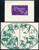 Perei Zoltán (1913-1992): 7 db ex libris. Fametszet, papír, jelzettek, 5x8 cm és 13x18,5 cm között