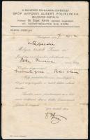 cca 1927-1931 Vegyes orvosi és gyógyszerész tétel, 4 db: 
Budapesti Poliklinika Egyesület Gróf Appo...