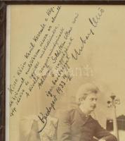 cca 1897 Hubay Jenő (1858-1937) hegedűművész, zeneszerző által később dedikált fotó melyen Hubay-Pop...