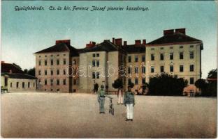 1916 Gyulafehérvár, Alba Iulia; Cs. és kir. Ferenc József pionnier kaszárnya. Weisz Bernát kiadása / military barracks (EB)