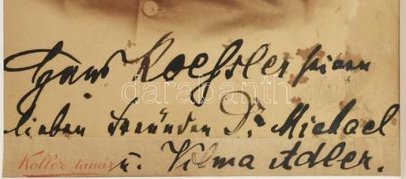 cca 1890 Hans Koessler/Koessler János (1853-1926) zeneszerző, zenepedagógus, karnagy, orgonista dedi...