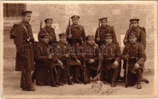 1927 Komárom, Komárnó; M. Kir. Folyamőrség matrózainak készültségi sora. Kertész Andor fényképész / Mariners of the Hungarian River Guard. photo