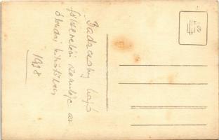 1928 Budapest III. Óbuda, "BADACSONY" őrnaszád a Magyar Királyi Folyamőrség matrózaival, f...